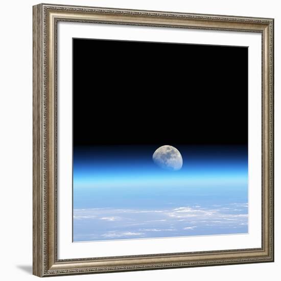 Moonrise Over Earth-Detlev Van Ravenswaay-Framed Photographic Print