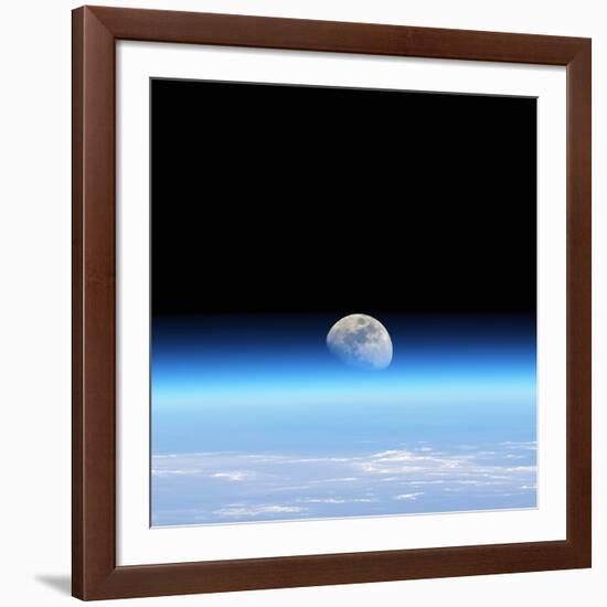 Moonrise Over Earth-Detlev Van Ravenswaay-Framed Photographic Print