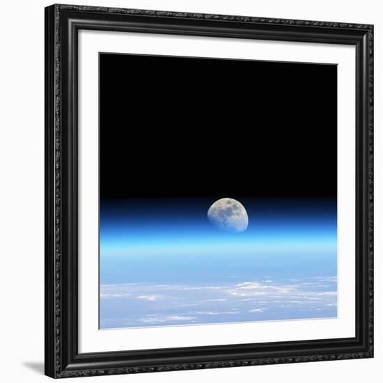 Moonrise Over Earth-Detlev Van Ravenswaay-Framed Photographic Print