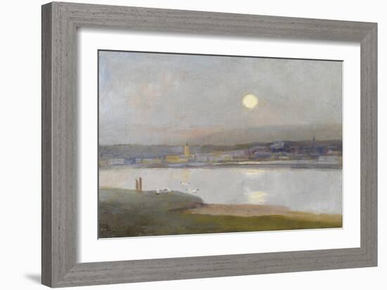 Moonrise over Hayle, from Lelant, C.1892-Sir Alfred East-Framed Giclee Print