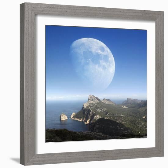 Moonrise Over Mallorca-Detlev Van Ravenswaay-Framed Premium Photographic Print