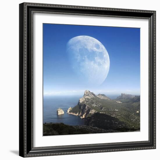 Moonrise Over Mallorca-Detlev Van Ravenswaay-Framed Premium Photographic Print