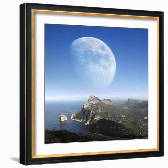 Moonrise Over Mallorca-Detlev Van Ravenswaay-Framed Premium Photographic Print