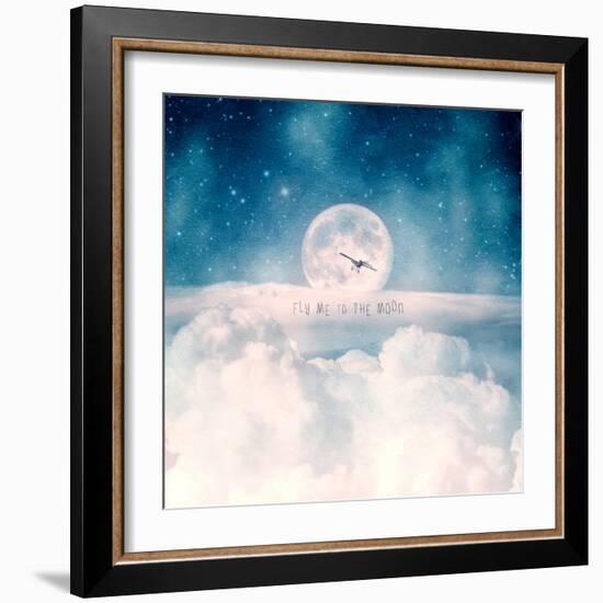 Moonrise Over the Clouds-Paula Belle Flores-Framed Art Print