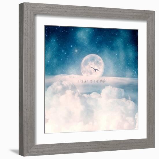 Moonrise Over the Clouds-Paula Belle Flores-Framed Art Print