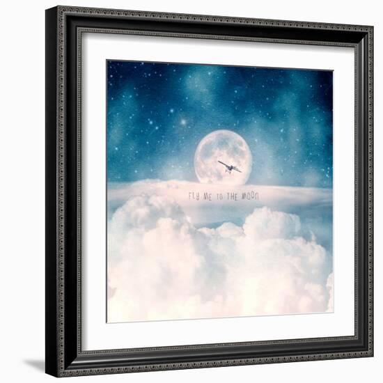 Moonrise Over the Clouds-Paula Belle Flores-Framed Art Print