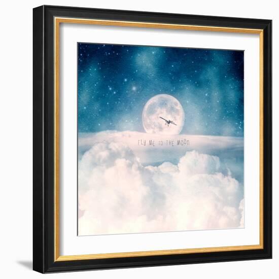 Moonrise Over the Clouds-Paula Belle Flores-Framed Art Print