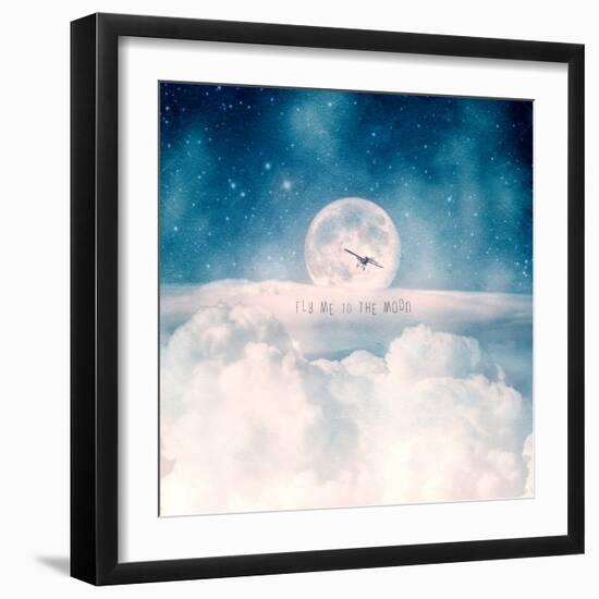 Moonrise Over the Clouds-Paula Belle Flores-Framed Art Print