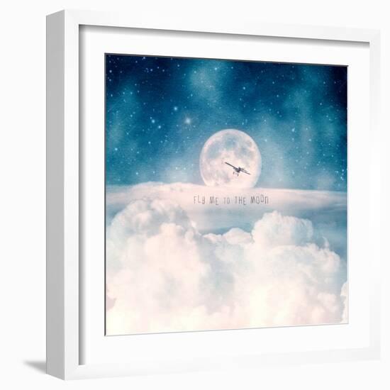 Moonrise Over the Clouds-Paula Belle Flores-Framed Art Print