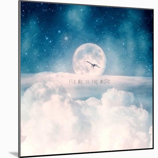 Moonrise Over the Clouds-Paula Belle Flores-Mounted Art Print