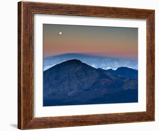 Moonrise over the Haleakala Crater,  Haleakala National Park, Maui, Hawaii.-Ian Shive-Framed Photographic Print