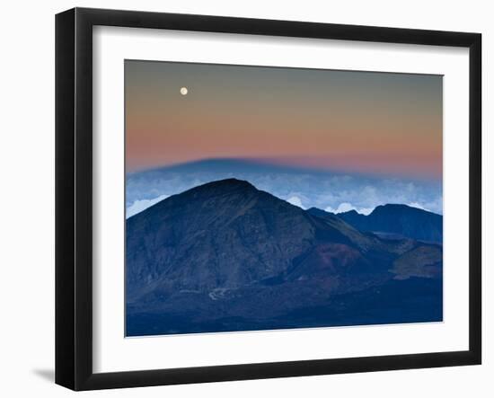 Moonrise over the Haleakala Crater,  Haleakala National Park, Maui, Hawaii.-Ian Shive-Framed Photographic Print