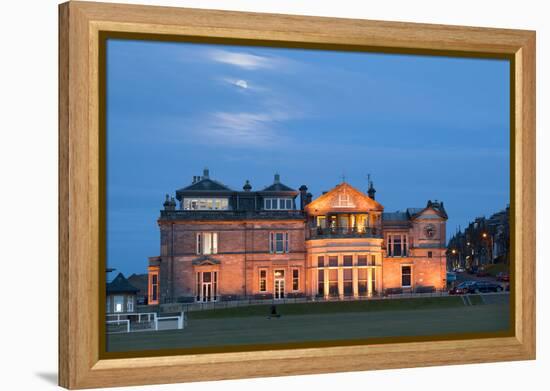 Moonrise over the Royal and Ancient Golf Club, St. Andrews, Fife, Scotland, United Kingdom, Europe-Mark Sunderland-Framed Premier Image Canvas