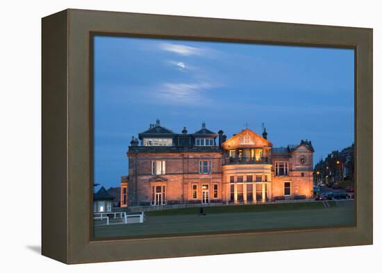 Moonrise over the Royal and Ancient Golf Club, St. Andrews, Fife, Scotland, United Kingdom, Europe-Mark Sunderland-Framed Premier Image Canvas