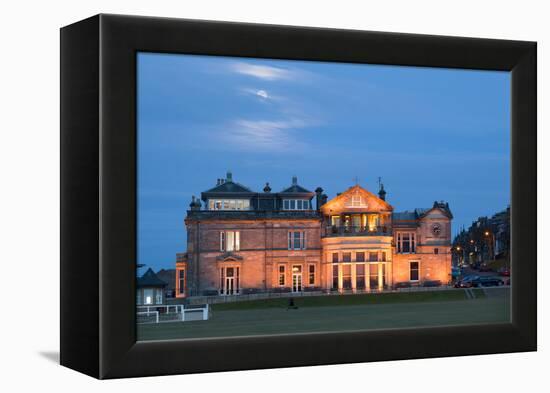 Moonrise over the Royal and Ancient Golf Club, St. Andrews, Fife, Scotland, United Kingdom, Europe-Mark Sunderland-Framed Premier Image Canvas