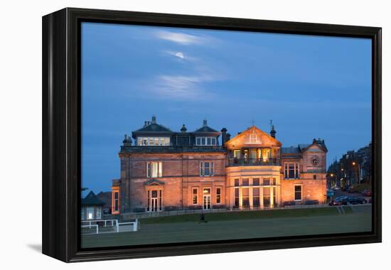 Moonrise over the Royal and Ancient Golf Club, St. Andrews, Fife, Scotland, United Kingdom, Europe-Mark Sunderland-Framed Premier Image Canvas