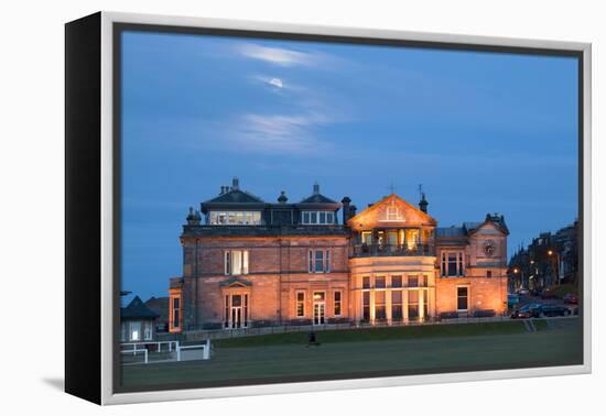 Moonrise over the Royal and Ancient Golf Club, St. Andrews, Fife, Scotland, United Kingdom, Europe-Mark Sunderland-Framed Premier Image Canvas