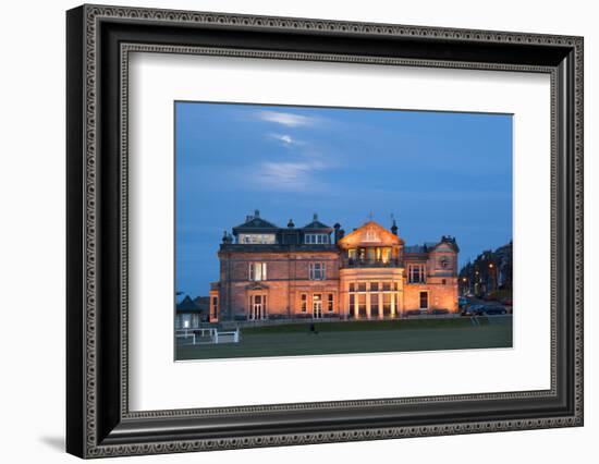 Moonrise over the Royal and Ancient Golf Club, St. Andrews, Fife, Scotland, United Kingdom, Europe-Mark Sunderland-Framed Photographic Print