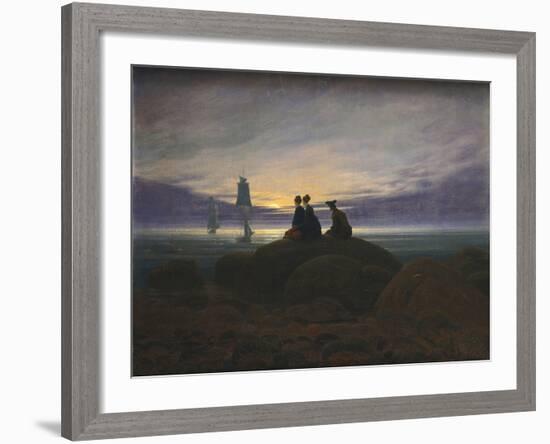 Moonrise over the Sea-Caspar David Friedrich-Framed Photographic Print