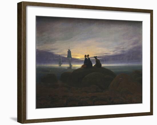 Moonrise over the Sea-Caspar David Friedrich-Framed Photographic Print