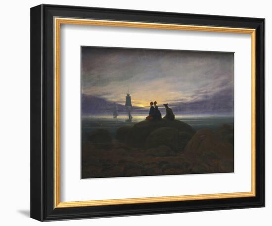 Moonrise over the Sea-Caspar David Friedrich-Framed Photographic Print