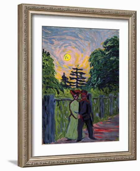 Moonrise - Soldier and Maiden-Ernst Ludwig Kirchner-Framed Giclee Print