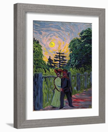 Moonrise - Soldier and Maiden-Ernst Ludwig Kirchner-Framed Giclee Print