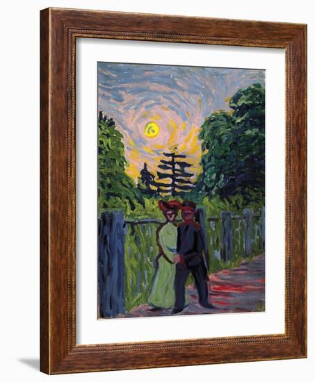 Moonrise - Soldier and Maiden-Ernst Ludwig Kirchner-Framed Giclee Print