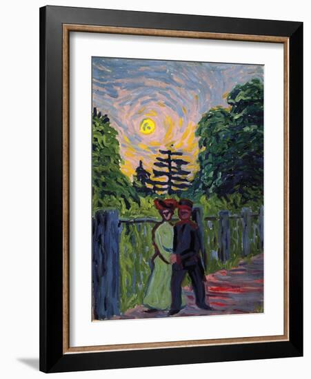 Moonrise - Soldier and Maiden-Ernst Ludwig Kirchner-Framed Giclee Print