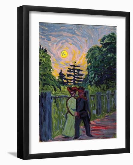 Moonrise - Soldier and Maiden-Ernst Ludwig Kirchner-Framed Giclee Print