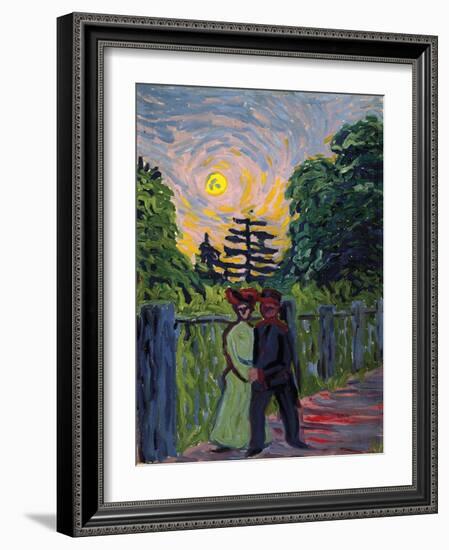 Moonrise - Soldier and Maiden-Ernst Ludwig Kirchner-Framed Giclee Print