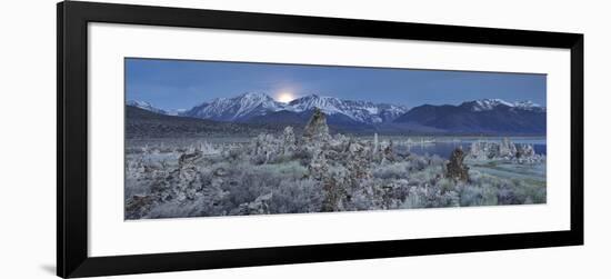 Moonrise, Tuff, Mono Lake, Sierra Nevada, California, Usa-Rainer Mirau-Framed Photographic Print