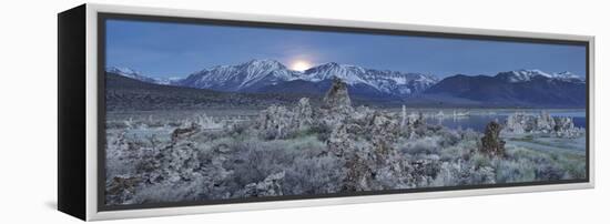 Moonrise, Tuff, Mono Lake, Sierra Nevada, California, Usa-Rainer Mirau-Framed Premier Image Canvas