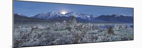Moonrise, Tuff, Mono Lake, Sierra Nevada, California, Usa-Rainer Mirau-Mounted Photographic Print