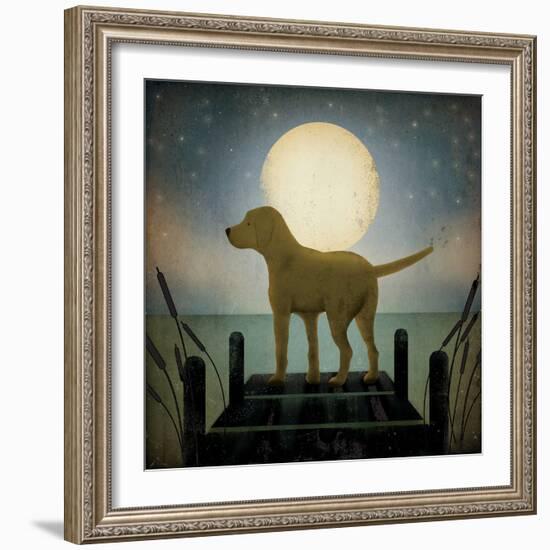 Moonrise Yellow Dog-Ryan Fowler-Framed Art Print