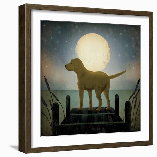 Moonrise Yellow Dog-Ryan Fowler-Framed Art Print