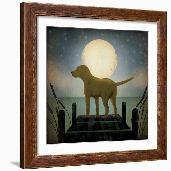 Moonrise Yellow Dog-Ryan Fowler-Framed Art Print