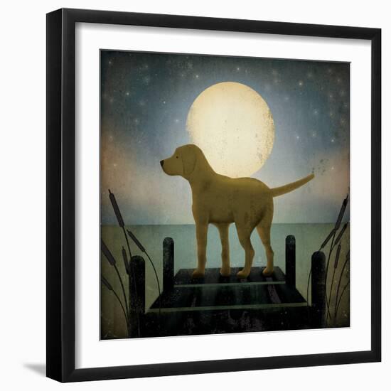 Moonrise Yellow Dog-Ryan Fowler-Framed Art Print