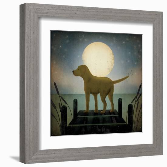 Moonrise Yellow Dog-Ryan Fowler-Framed Art Print