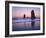 Moonset Between the Needles Rocks in Early Morning Light, Cannon Beach, Oregon, USA-Steve Terrill-Framed Photographic Print