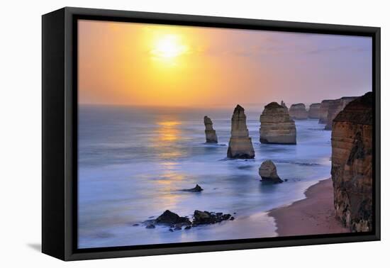 Moonset over Twelve Apostles in Victoria, Australia-Nokuro-Framed Premier Image Canvas