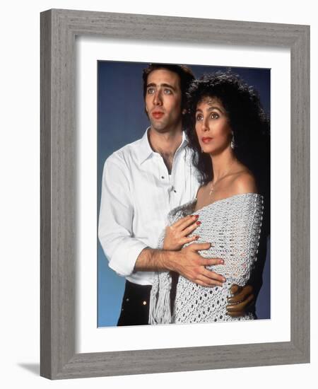 Moonstruck, Nicolas Cage, Cher, 1987-null-Framed Photo