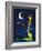 Moony Light!-Blue Fish-Framed Art Print