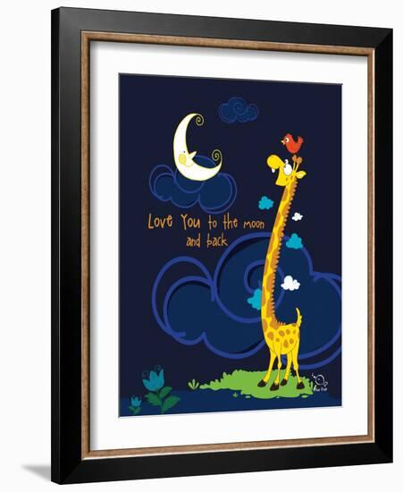 Moony Light!-Blue Fish-Framed Art Print