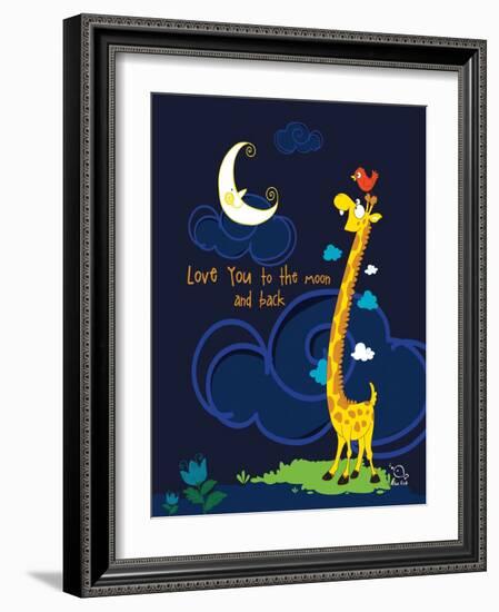 Moony Light!-Blue Fish-Framed Art Print