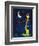 Moony Light!-Blue Fish-Framed Art Print