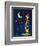 Moony Light!-Blue Fish-Framed Art Print