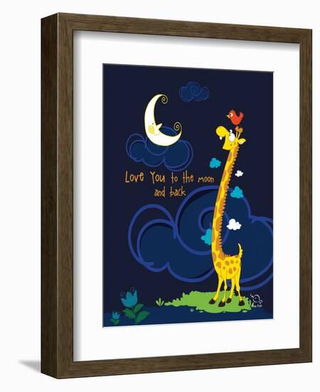 Moony Light!-Blue Fish-Framed Art Print