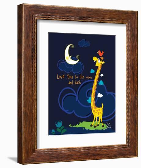 Moony Light!-Blue Fish-Framed Art Print