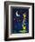 Moony Light!-Blue Fish-Framed Art Print